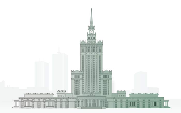 rysunek wektorowy PKiN Warszawa